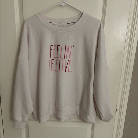Rae Dunn Tops - Rae Dunn Cream Sweatshirt with Pink and Red Graphic